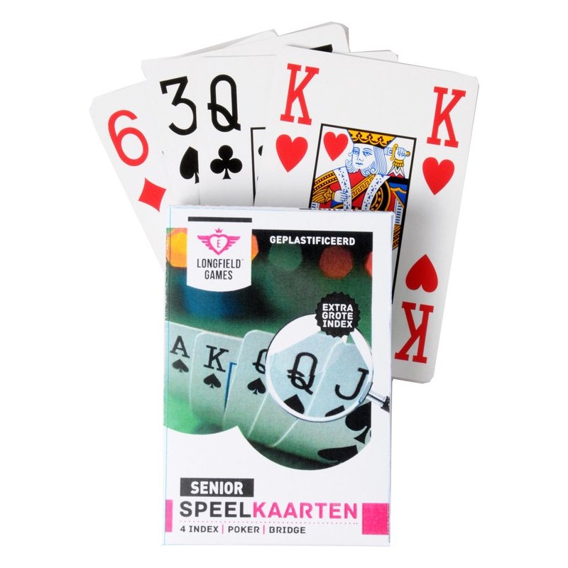 Cartes à jouer Longfield Senior avec caractères extra larges