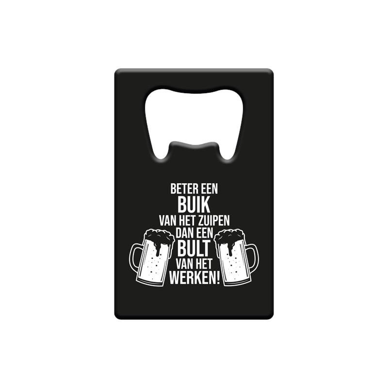 Paperdreams Ouvre-bouteille en métal - Mieux vaut avoir l'estomac en buvant