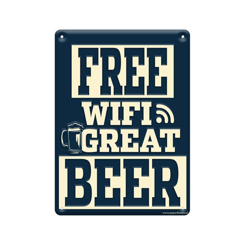 Paperdreams Panneau texte métal 22x16,5cm - Wifi gratuit