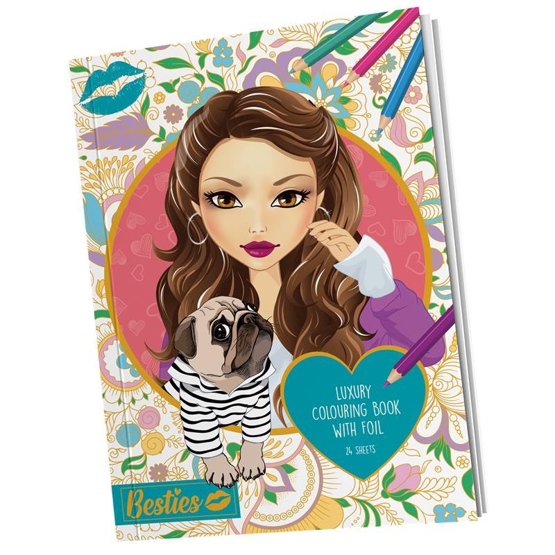Grafix Besties Livre de coloriage de luxe A4 avec film, 24 feuilles