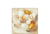 Serviettes Ambiente 33x33cm Oeufs d'Or