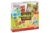 Grafix 4-in-1 Spel Jungle kwartet, domino, memory en puzzel