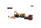 2-Play dieplader met 2 constructievoertuigen die cast/plastic 24cm