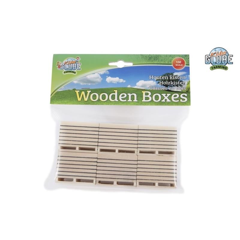 Boîtes de pommes de terre en bois Kids Globe 6 pièces 1:32 5,2x3,9x4cm
