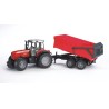 Bruder Massey Ferguson tractor rood 7480 met aanhanger