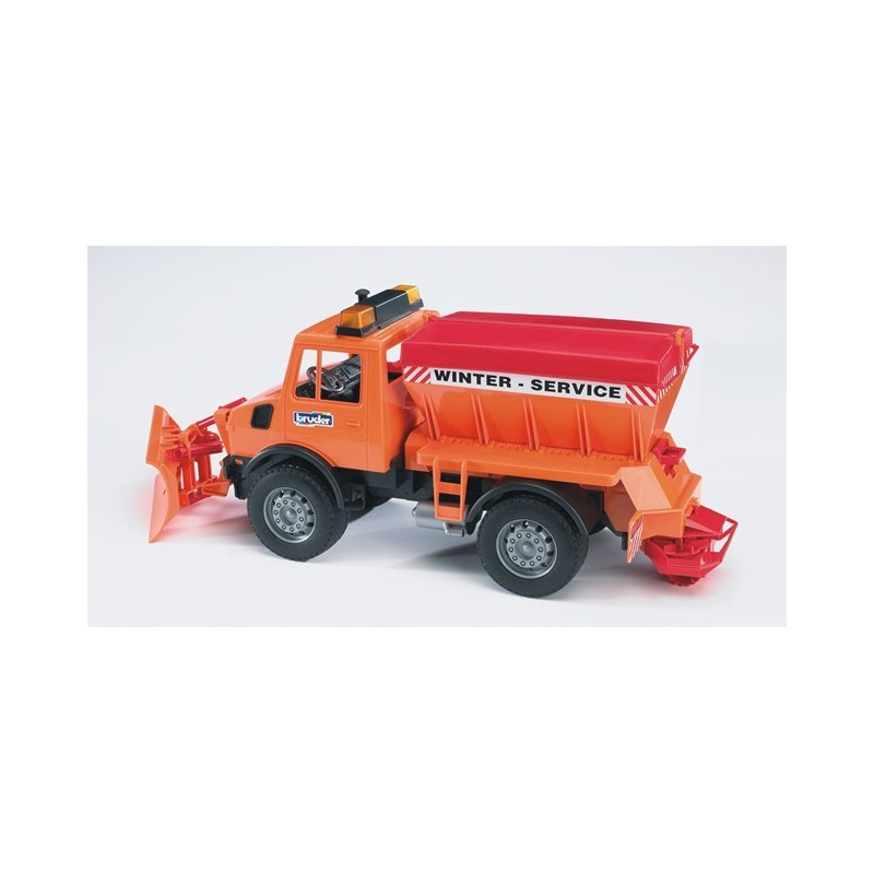Broyeur Bruder Mercedes Benz Unimog avec chasse-neige