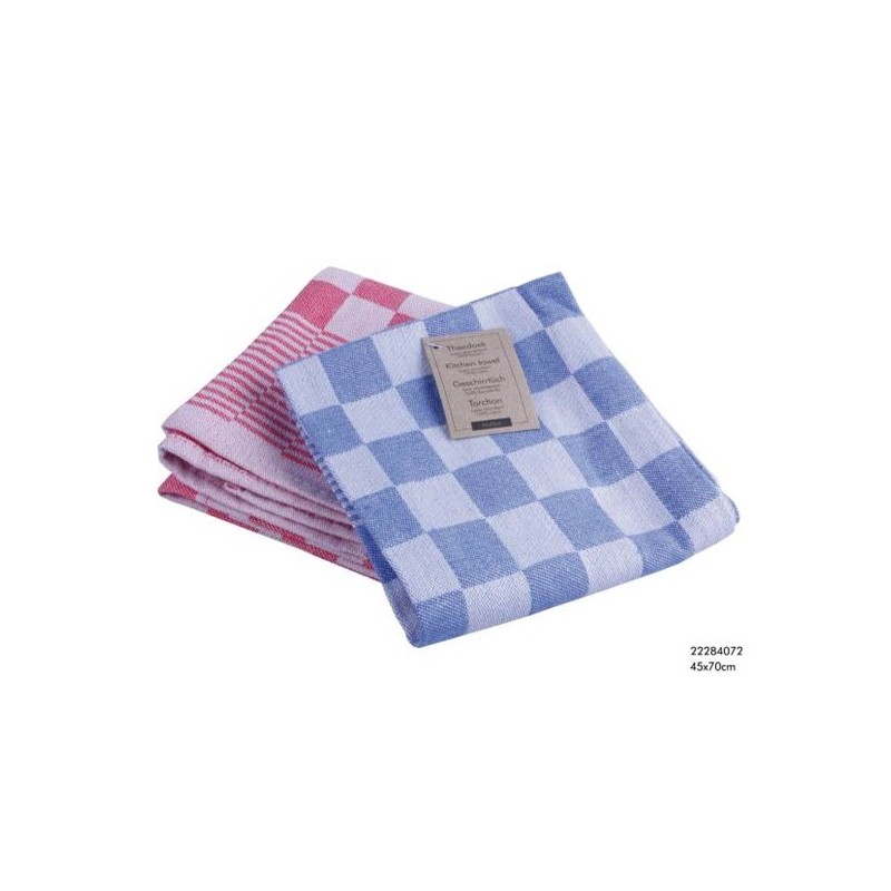 Theedoek katoen ruit blauw,rood of zwart