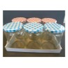 Verre Weck / bocal de conservation / pot à confiture avec couvercle à vis à carreaux 580 ml paquet de 6 pièces.