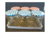 Verre Weck / bocal de conservation / pot à confiture avec couvercle à vis à carreaux 580 ml paquet de 6 pièces.