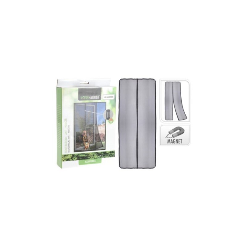 Insectenhor Voor Deur Magnetisch Zwart 210x50cm Tweedelige Set