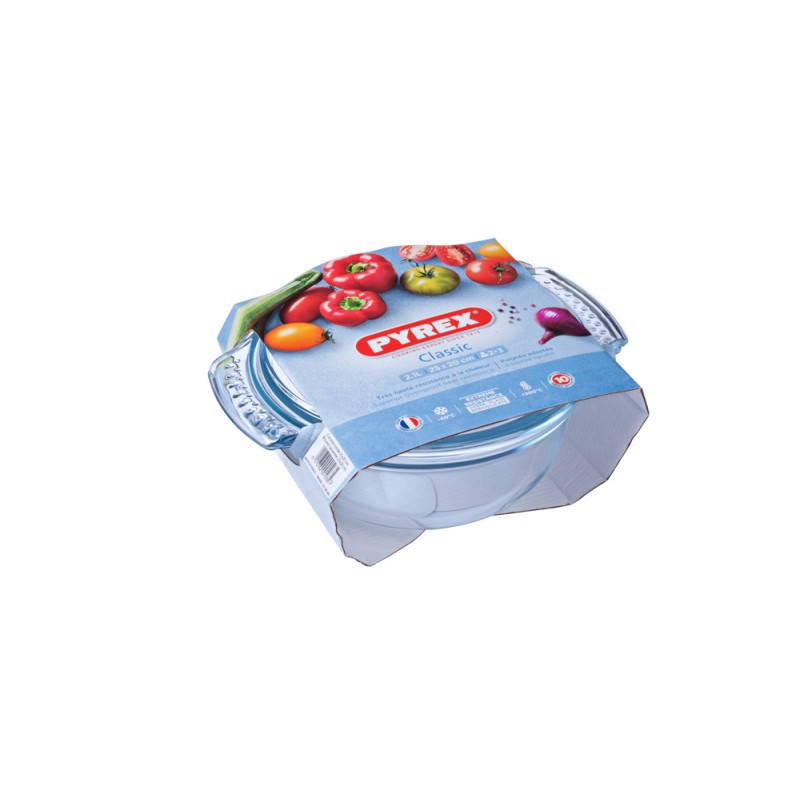 Plat à four rond Pyrex CLASSIC 2,1L avec couvercle