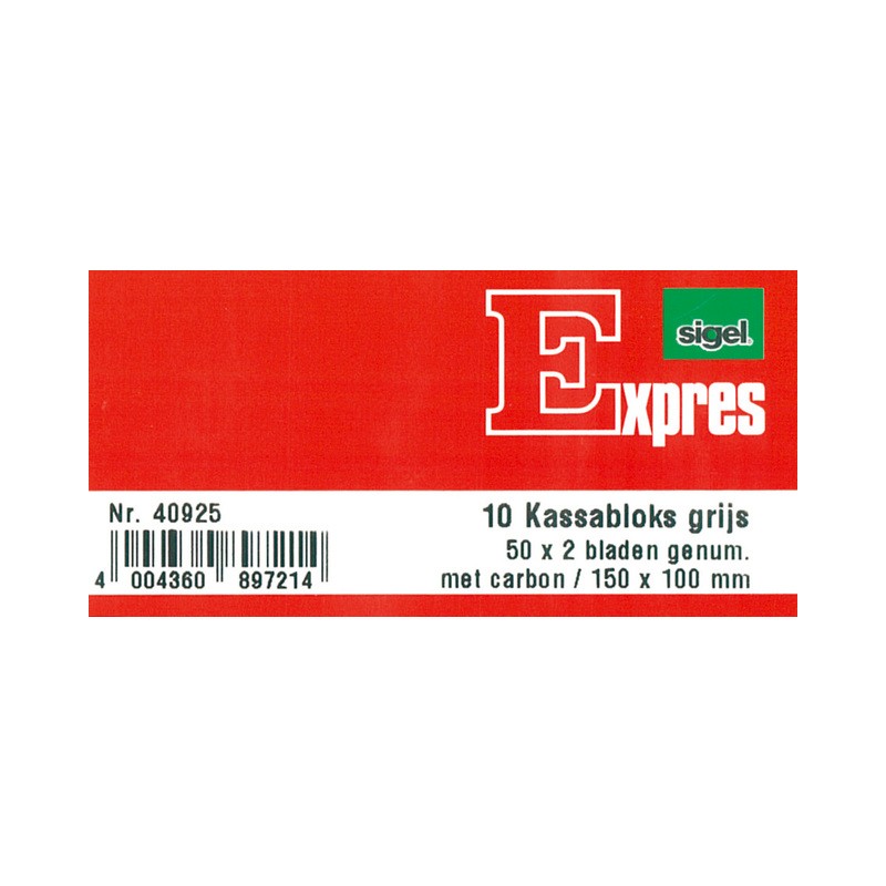 Kassablok 150x110 50x2 Bladen Met Carbon 10stuks