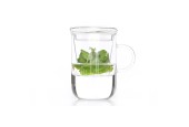Theekop met filter glas cl Ø 8cm hoogte: 12,5 cm
Inhoud: 470 ml