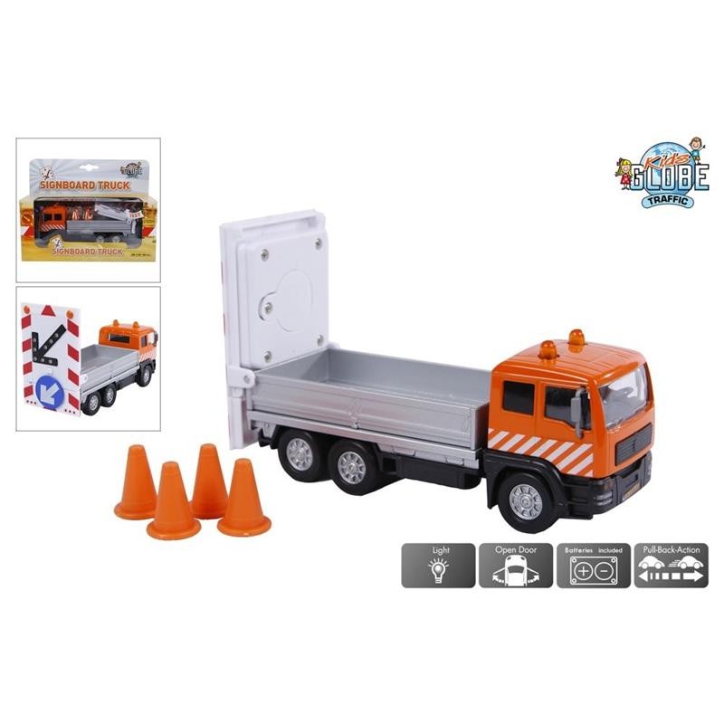 Kids Globe Truck Met Bebakeningbord Die Cast Licht Pb 14cmbr
