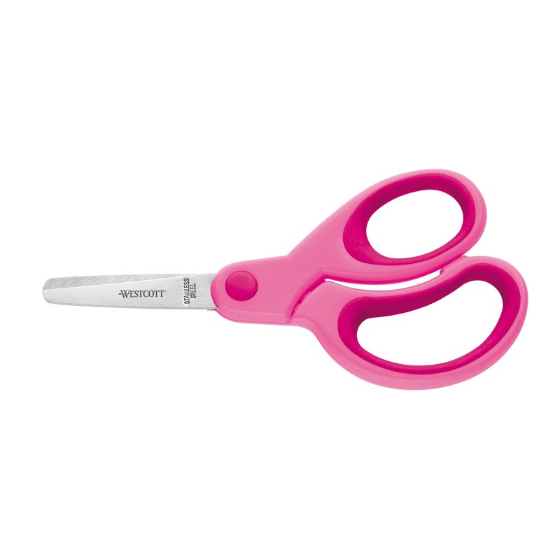 Ciseaux Westcott Kids 13cm soft grip pointe ronde rose