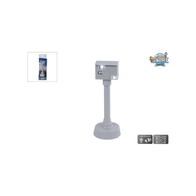 Kids Globe flitspaal met licht en geluid 12cm. Batterijen zijn inbegrepen.