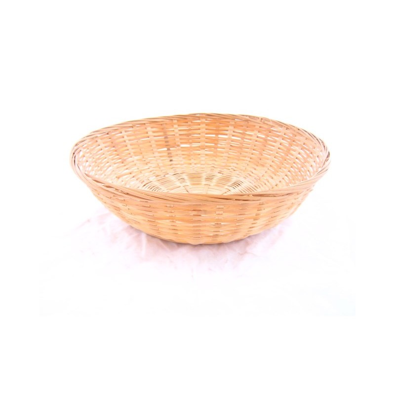 Corbeille à pain bambou ronde fermée 30x9 cm