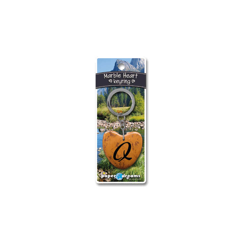 Marmer Sleutelhanger Hart - Q
