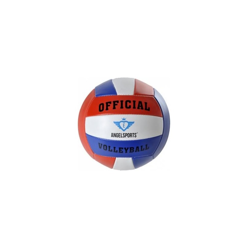 Volleybal in PVC, rood/blauw/wit, machine genaaid, maat 5