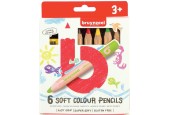 Bruynzeel 6 crayons de couleur souples