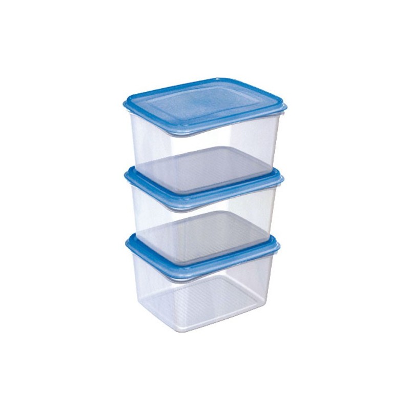 Sunware Club Cuisine Diepvriesdozenset 1,5 liter transparant/blauw set a3 stuks 17,5x14,9,5cm