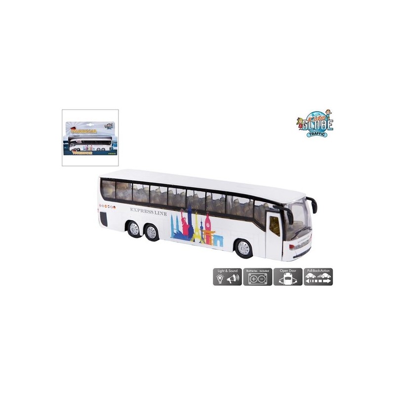 Navette Bus lumineuse et sonore 19cm blanc