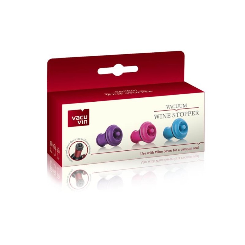 Vacu Vin Winestopper lot de 3 bouchons à vin colorés