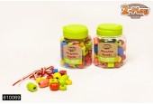 2-Play Perles en bois avec fil 72 pièces en tube