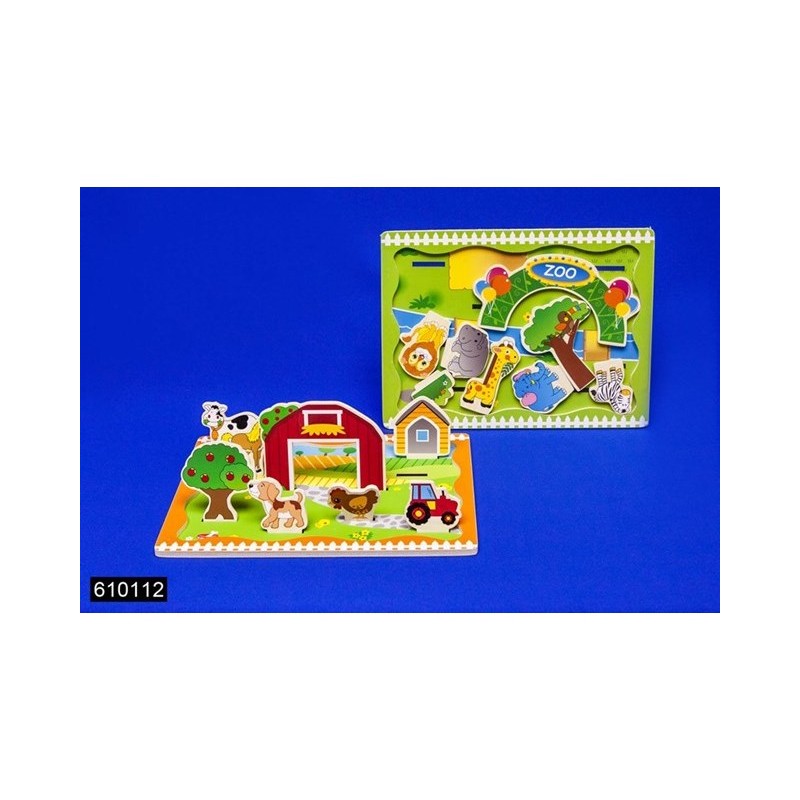 Speelplankje Hout 3D Zoo/Farm 30x22,5cm