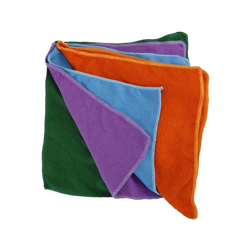 Chiffons en microfibre 30x30cm pack de 4 pièces en 4 couleurs différentes