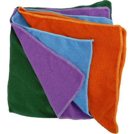 Microvezeldoekjes 30x30cm pak a 4 stuks in 4 verschillende kleuren