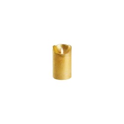 Lumineo LED kaars wax -met vlam die heen en weer beweegt- 12.5cm met 6 uur timer Kleur: goud metallic, warm wit licht