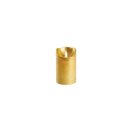 Lumineo LED kaars wax -met vlam die heen en weer beweegt- 12.5cm met 6 uur timer Kleur: goud metallic, warm wit licht