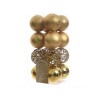 Decoris Boule de Noël en plastique mix 16 pièces dia6cm Or