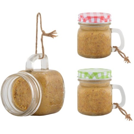 Esschert Design Nourriture pour oiseaux beurre de cacahuète dans une tasse de jardin en verre 10x8x9cm