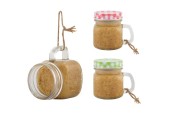 Esschert Design Nourriture pour oiseaux beurre de cacahuète dans une tasse de jardin en verre 10x8x9cm