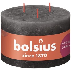 Bougie bloc Bolsius Rustic 90/140 3 mèches gris orageux - Gris orage