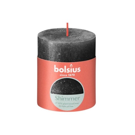 Bolsius Bougie bloc rustique 80/68 Anthracite chatoyant
