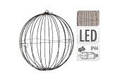 Bal metaal Ø40cm met verlichting  240-LED extra warm wit geschikt voor buiten