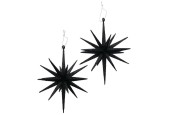 Boltze Home Deco Suspension Tove Ø15xH15cm noir avec paillettes - 2 pièces dans l'emballage