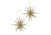 Boltze Home Deco Hanger kunststof Tove Ø15xH15cm goud met glitters 2 stuks in verpakking
