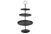 Boltze Home Etagere Samona metaal Ø30x60cm Mat Zwart