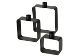 Boltze Home Ensemble de bougeoirs Magnus 3 pièces noir 11x5x11/13x5x14/15x5x20cm