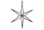 Étoile 6 points en métal noir 30cm 25LED avec minuterie 2 piles AA (exclusives)
