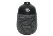 Decoris Vase terre cuite Ø25x40cm noir avec structure