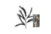 Branche d'herbe en plumes avec éclairage LED 72cm noir