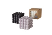 Bubbelkaars 8x8xh7,5cm zwart/grijs/wit