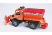 Broyeur Bruder Mercedes Benz Unimog avec chasse-neige