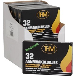 Allume-feu Fire-Up blanc pack de 32 pièces