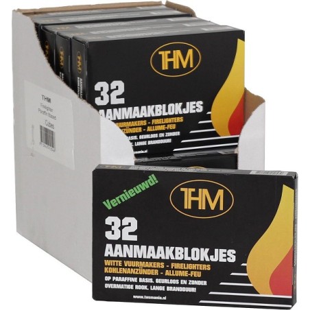 Allume-feu Fire-Up blanc pack de 32 pièces